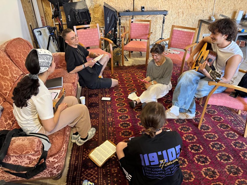 Worship leaders writing songs together